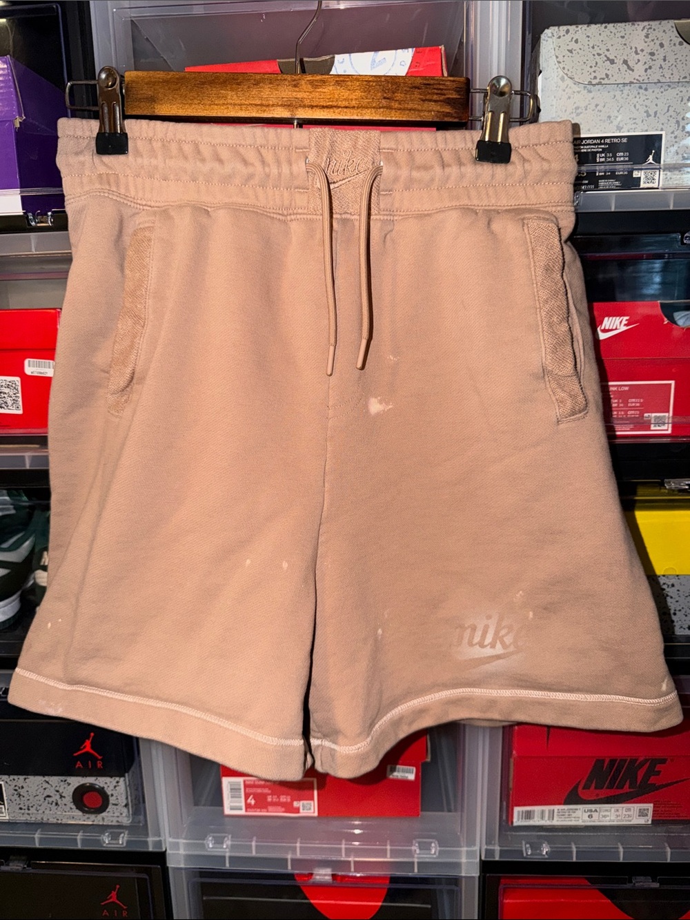 Nike Tan Fleece Drawstring Shorts